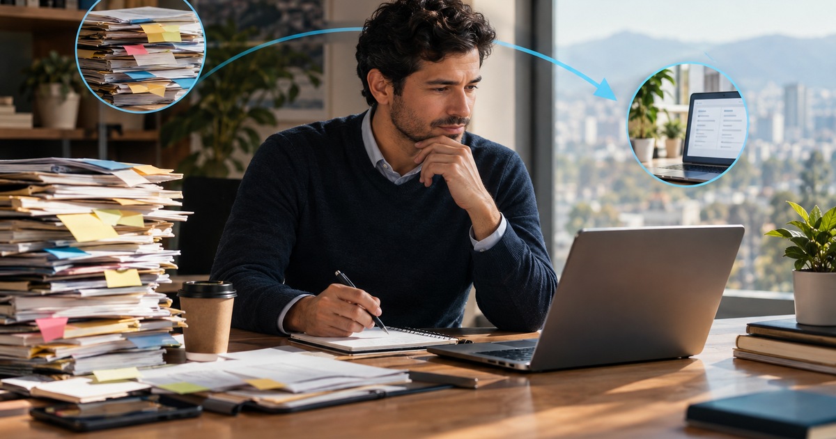 Escena editorial sobre Agentes de IA para seguimiento comercial efectivo