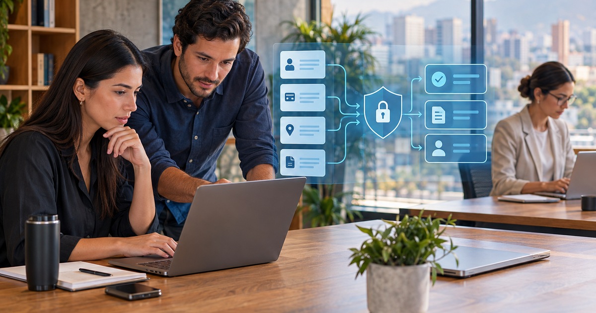Responsable de privacidad revisando el acceso de un agente de IA a datos personales