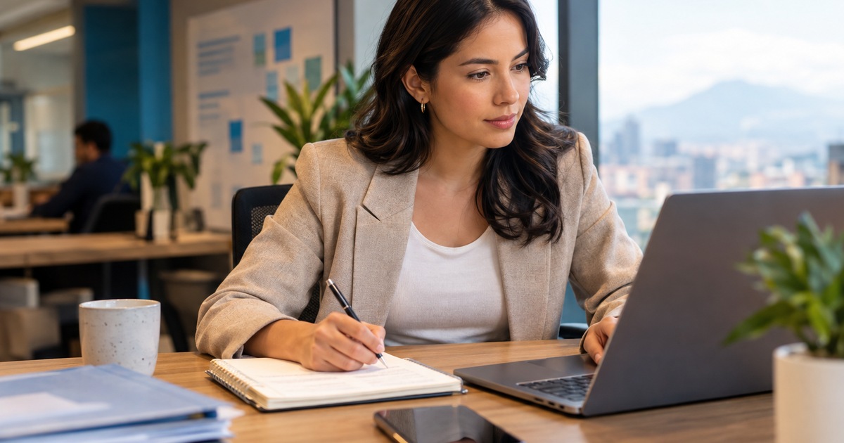Escena editorial sobre CRM para empresas de servicios: seguimiento completo