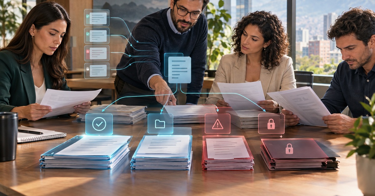 Escena editorial sobre datos de entrenamiento: qué conservar y qué retirar
