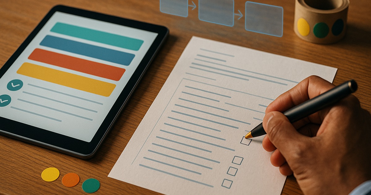 Mano revisando un formulario y validaciones digitales antes de enviar datos al CRM