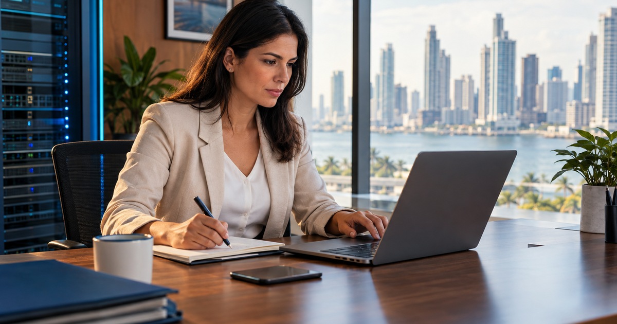 Escena editorial sobre Hosting empresarial en Panamá: seguridad y continuidad