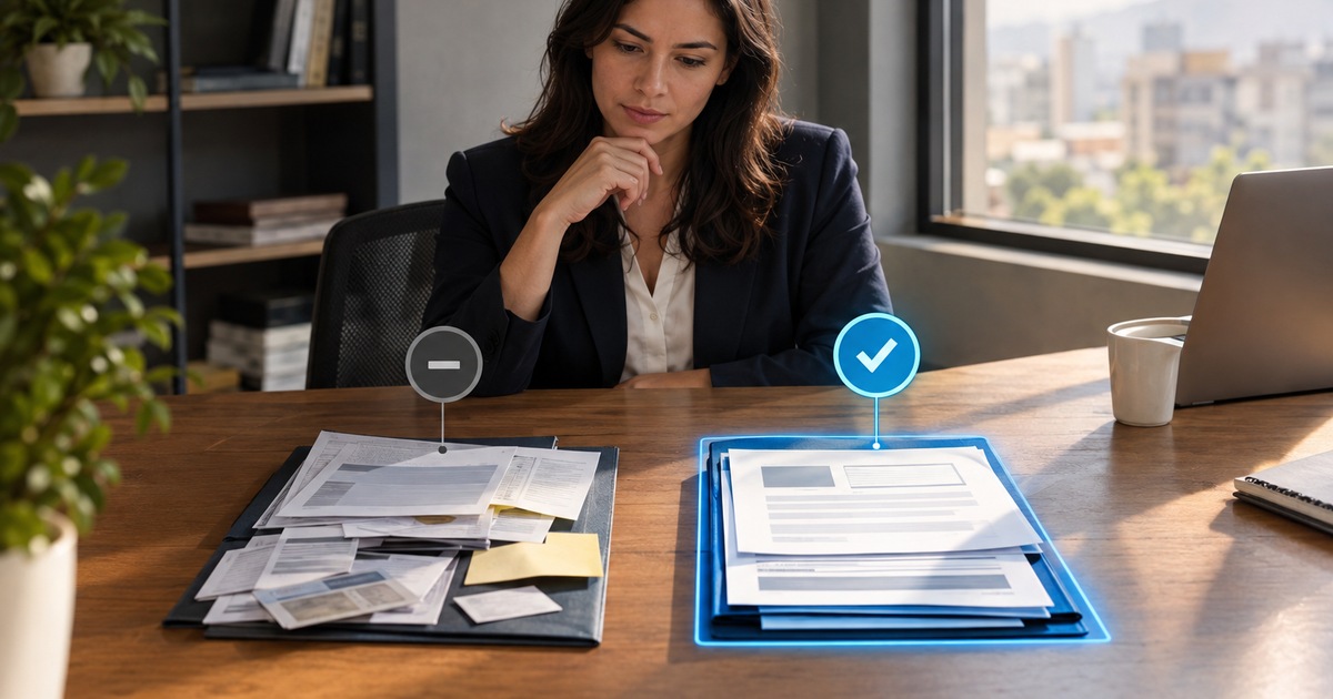 Entrega de carpeta de onboarding con validación digital de documentos faltantes