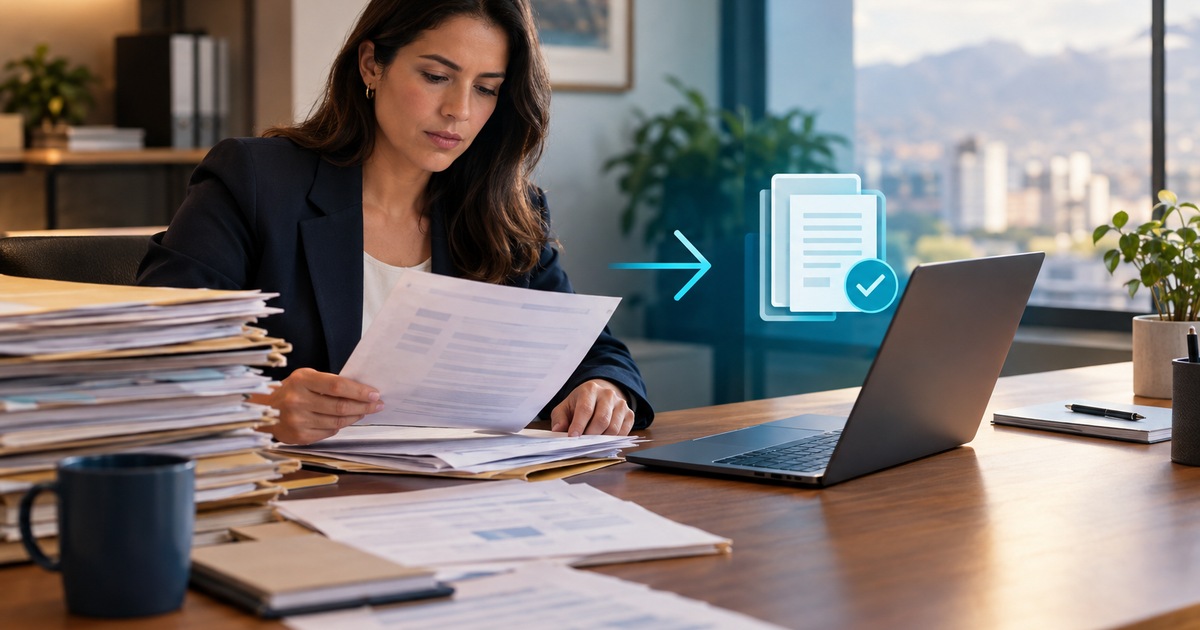 Escena editorial sobre ROI de automatización de procesos: cómo calcularlo